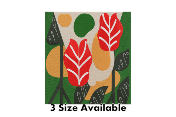 Abstract Botanical Art Embroidery Design
