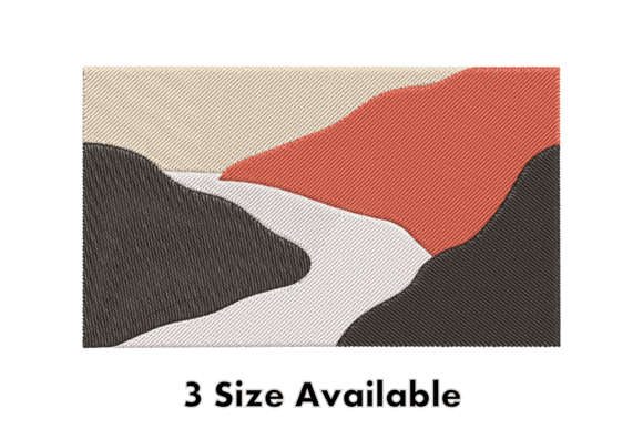 Abstract Mountain River Embroidery