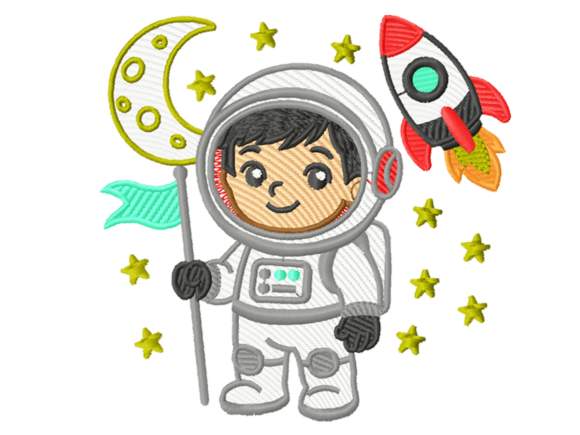 Astronaut Boy Embroidery Design