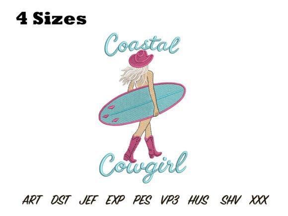Coastal Cowgirl Embroidery Design
