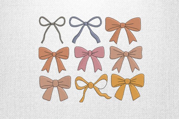 Colorful Ribbon Bow Embroidery Set
