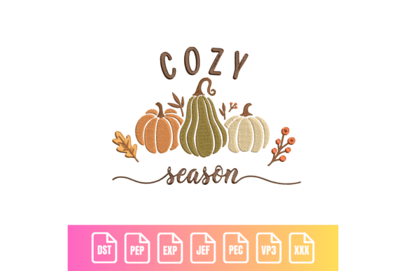Cozy Season Pumpkin Embroidery