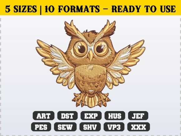 Cute Owl Embroidery Design File