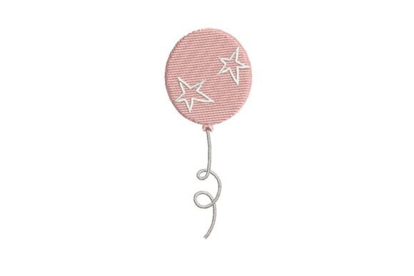 Cute Pink Star Balloon Embroidery Design