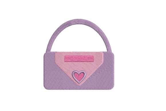 Cute Purse with Heart Embroidery Design