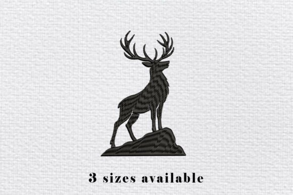 Deer Silhouette Embroidery Design File
