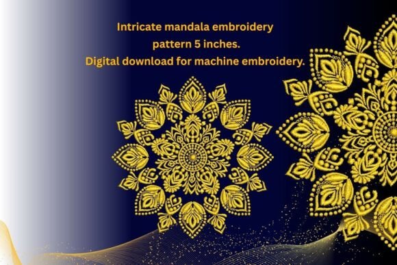 Golden, Mandala Embroidery Design