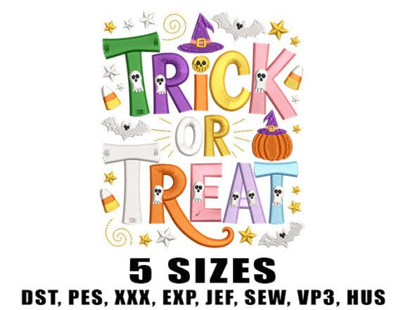 Happy Halloween Kids Embroidery Design