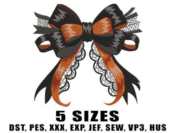 Lace Trim Bow Embroidery Design