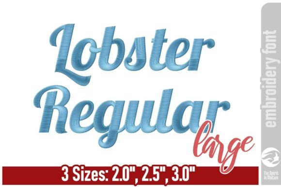 Lobster Regular Embroidery Font - Large