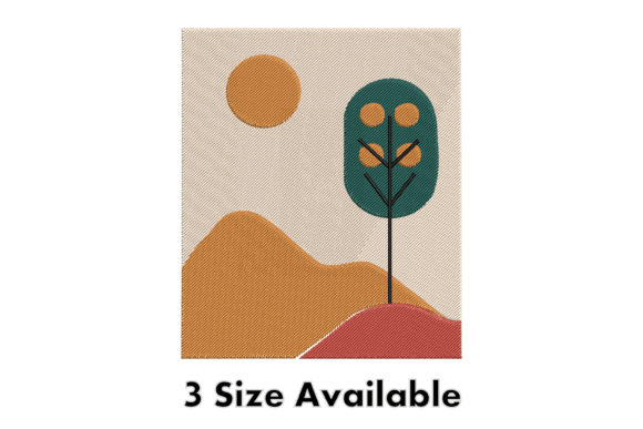 Minimalist Tree Embroidery Design