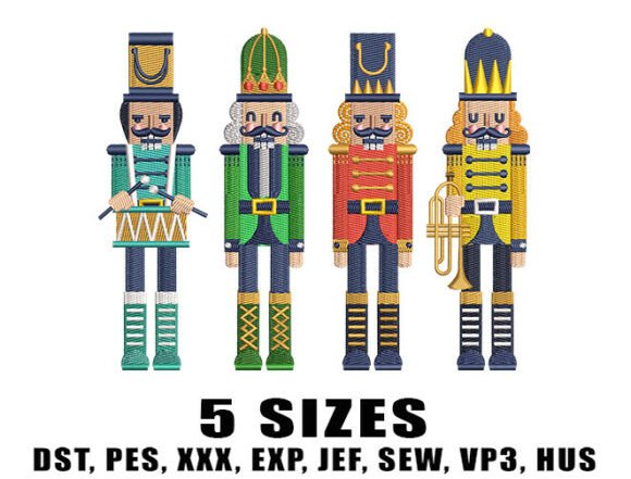 Nutcracker Christmas Embroidery Design