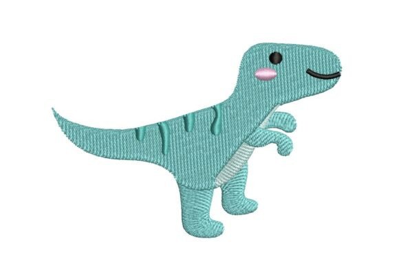 Smiling Velociraptor Embroidery