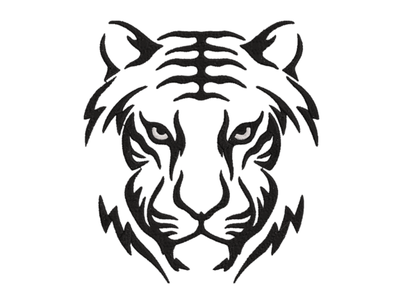 Tiger Head Embroidery Design