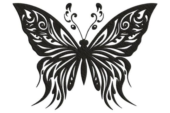 Tribal Butterfly Embroidery Design
