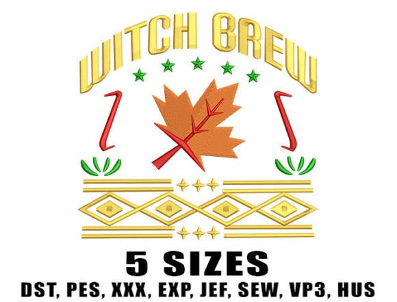 Witch Brew Embroidery Design